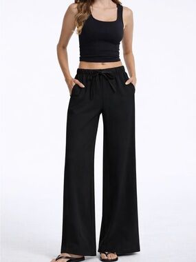 NWT Women's Wide Leg Crepe Pants, Wrinkle-Resistant Travel Pants Sz S. 29” insea